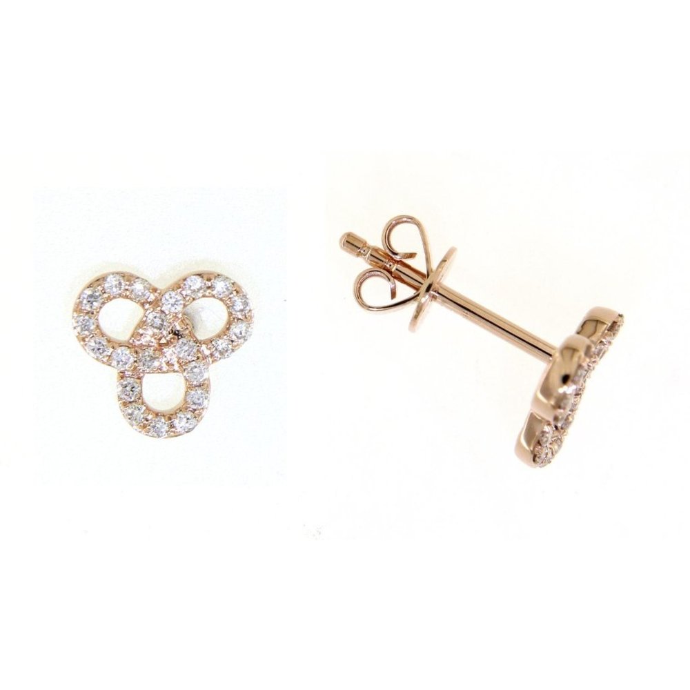 Real Diamond Flower Style Little Stud Earrings